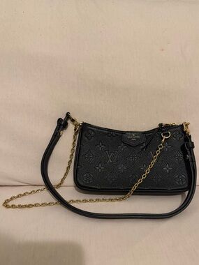 Louis Vuitton Black Embossed Monogram Chain Crossbody Bag
